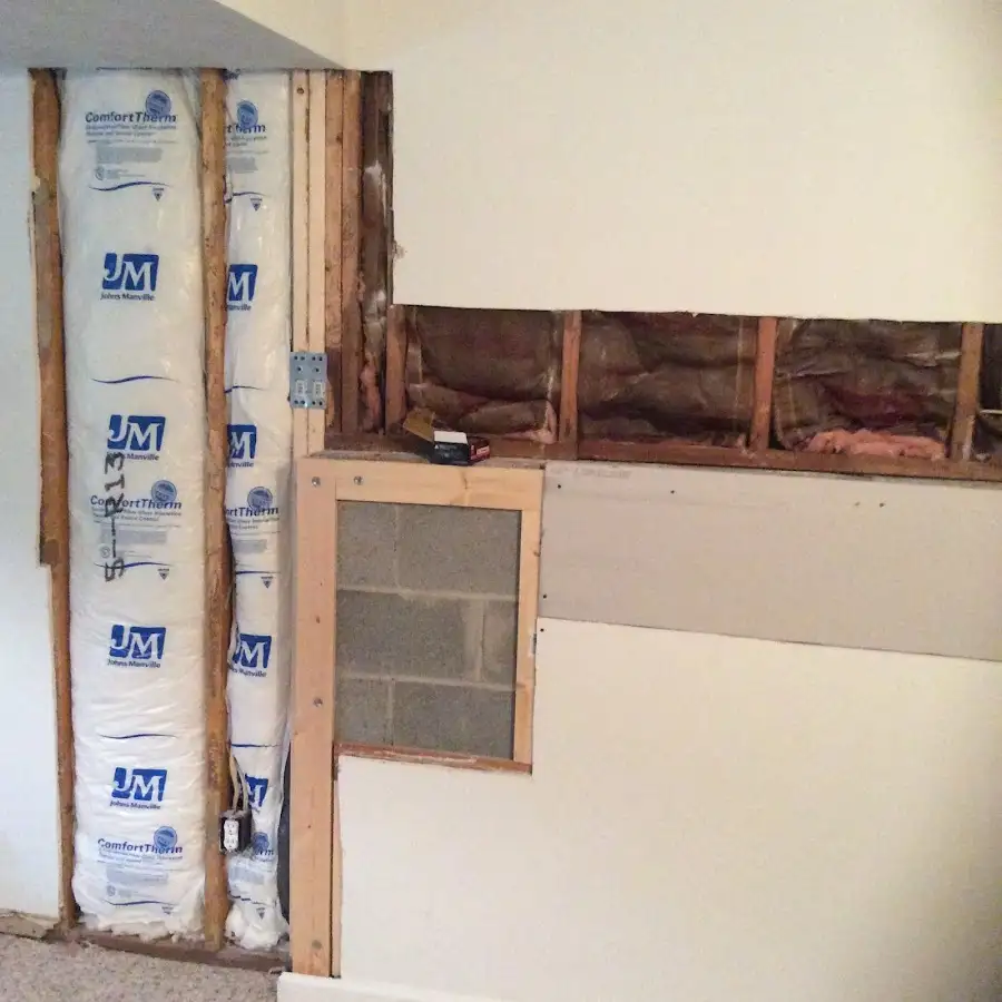 Wall insulation replacement during Basement Flood Cleanup in Elyria